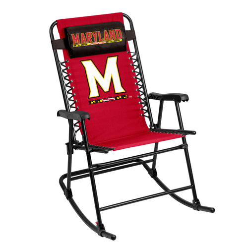 Maryland Bungee Rocker from Logo Brands, a comfortable wooden furniture rocker with padded seat and backrest for relaxation.