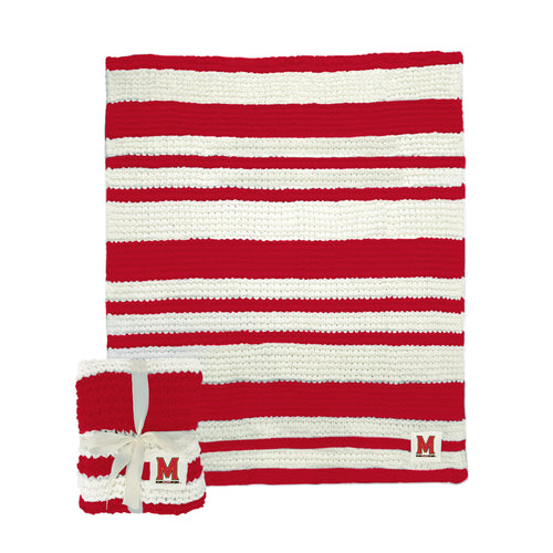 Maryland Cable Knit Throw Blanket by Logo Brands, 50x60 inches, soft woven textile with cable knit pattern in neutral colors