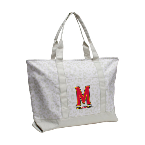 Leopard pattern tote bag from Logo Brands with spacious interior and sturdy handles, perfect for everyday use.
