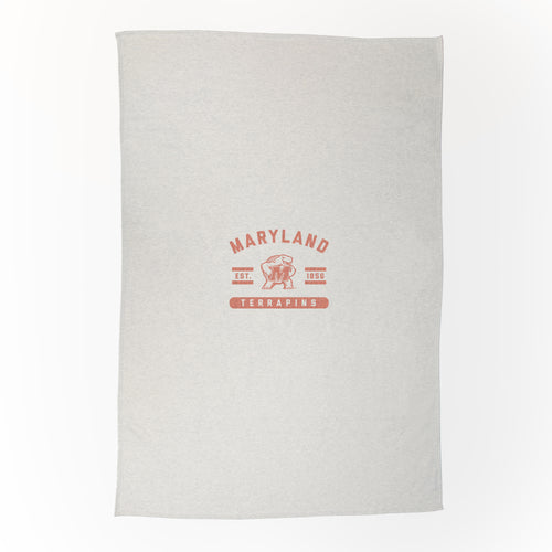 Maryland sublimated sweatshirt blanket by Logo Brands, soft and cozy with Maryland team logo, perfect for fans and comfort.