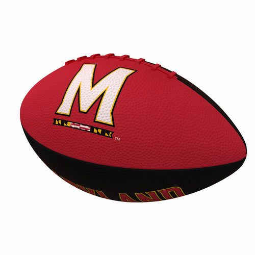 Junior size Maryland Pinwheel rubber football by Logo Brands for recreational play, shown in vibrant colors.