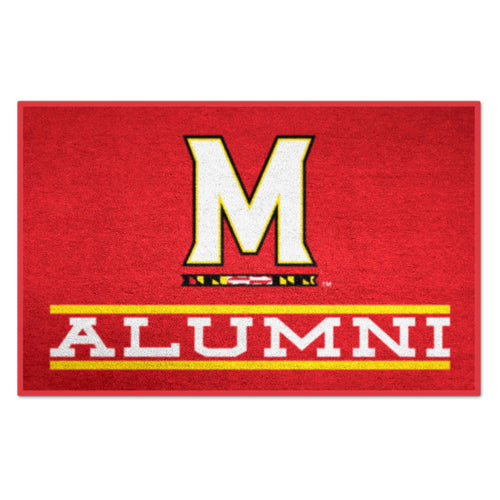 University of Maryland alumni starter mat by Logo Brands, featuring Maryland Terrapins logo and team colors, ideal for home decor.