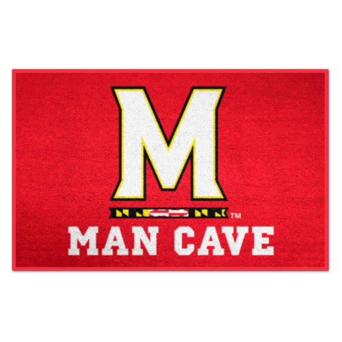 University of Maryland Man Cave starter mat by Logo Brands featuring Maryland Terrapins team logo and themed design.