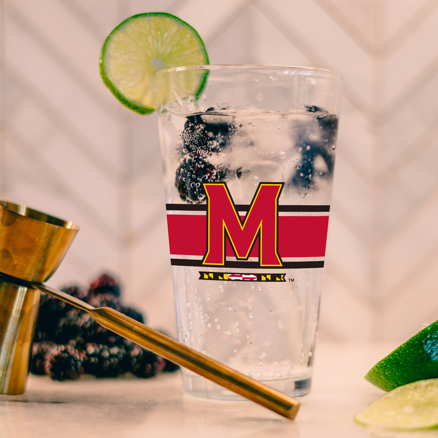 Maryland 16oz Stripe Pint Glass