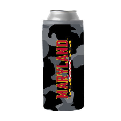 Maryland Black Camo 12oz Slim Can Coolie