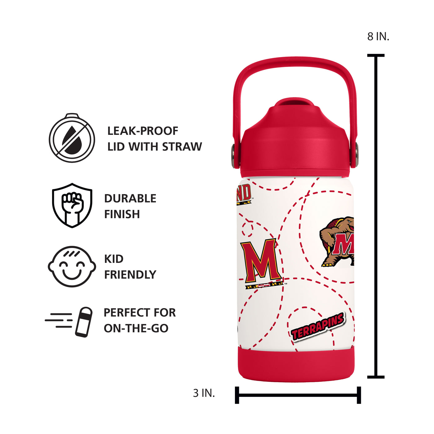 Maryland 12oz Mascot SS Kids Bottle