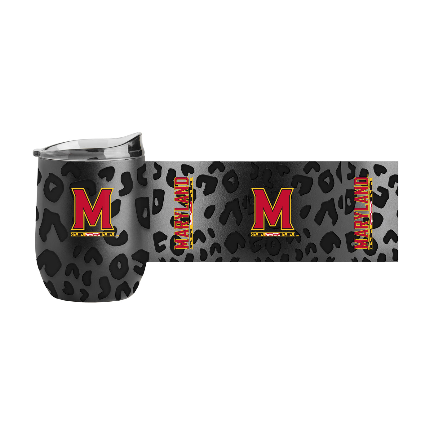 Maryland Leopard 16oz Black Powdercoat Curved Beverage