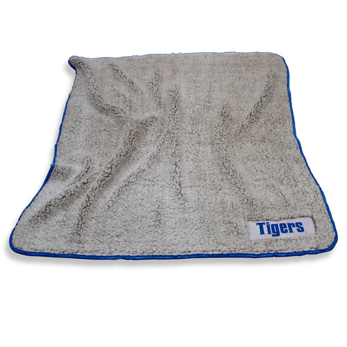 Memphis Frosty Fleece blanket by Logo Brands, soft and cozy blue fleece with a textured pattern, ideal for warmth and comfort.