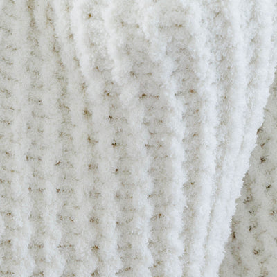Memphis Solid Ivory Cable Knit Throw 50x60