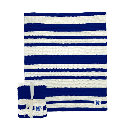 Memphis Cable Knit Throw blanket by Logo Brands, 50x60 inches, soft cable knit fabric in neutral tones for cozy comfort.