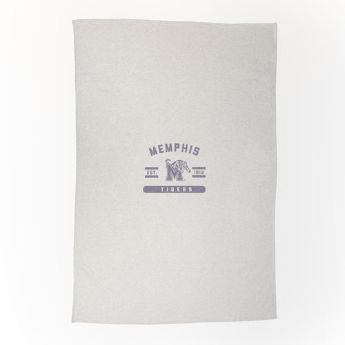 Memphis oatmeal sweatshirt blanket from Logo Brands, soft cozy fleece with sweatshirt-inspired design, perfect for warmth and comfort.