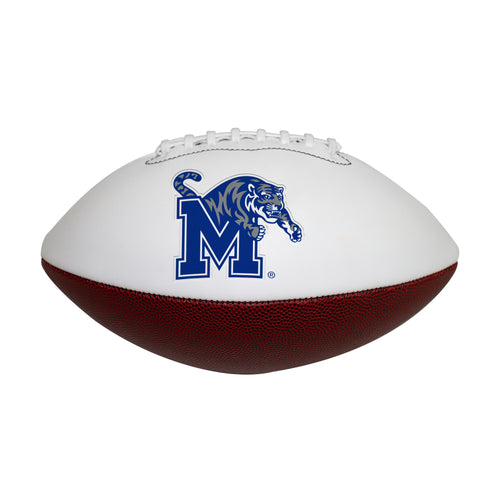 Memphis Official-Size Autograph Football by Logo Brands, recreation football with visible signature, suitable for collectors and fans.