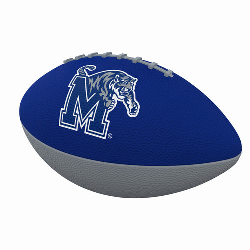 Junior size Memphis Pinwheel rubber football by Logo Brands, suitable for recreational play, with vibrant colors and a textured surface.