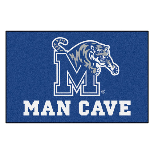University of Memphis Man Cave Starter mat by Logo Brands, featuring Memphis Tigers logo and team colors for sports fan decor.