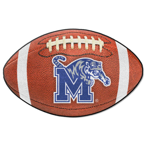 University of Memphis football mat by Logo Brands showing the team logo and Memphis Tigers branding on a durable mat.