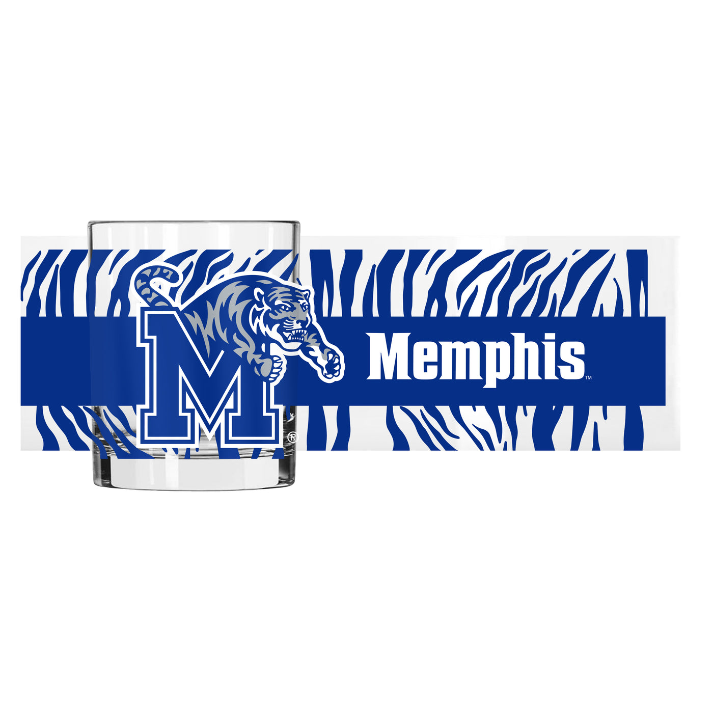 Memphis 14oz Tiger Stripe Rocks Glass