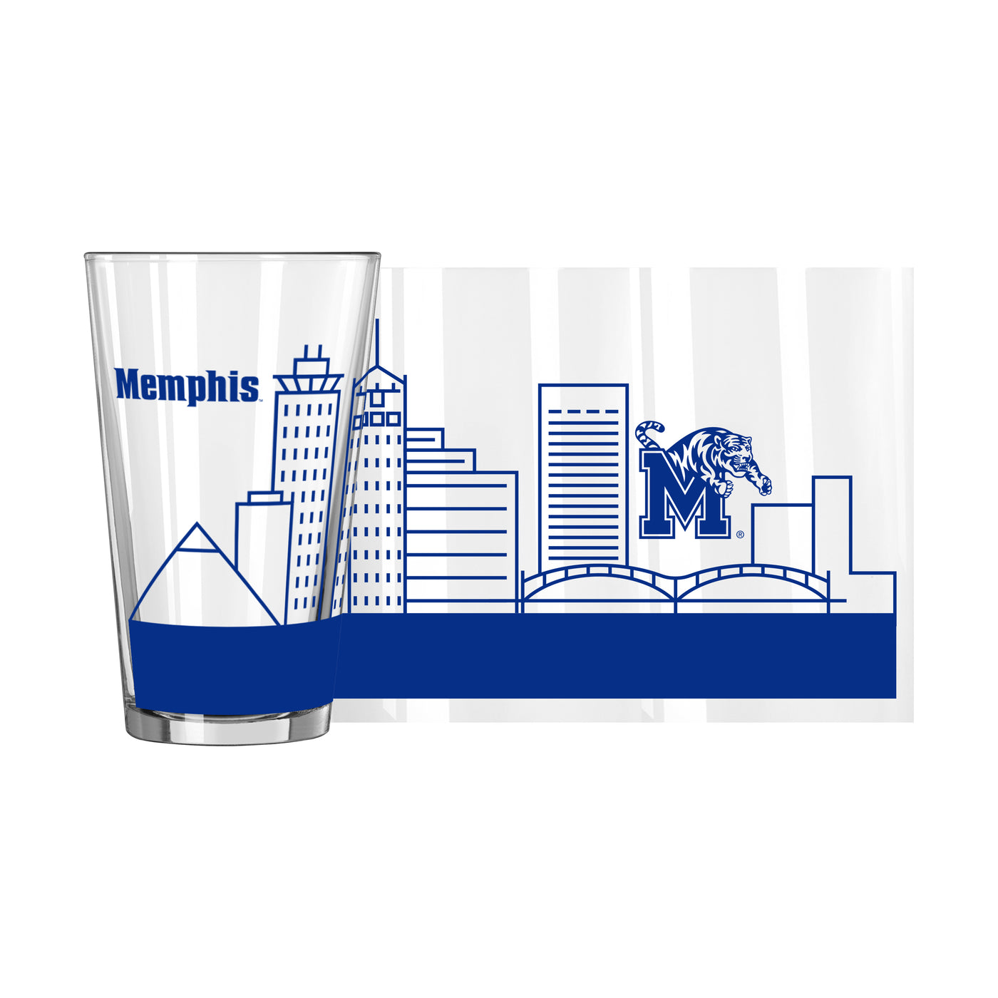 Memphis 16oz Skyline Pint Glass