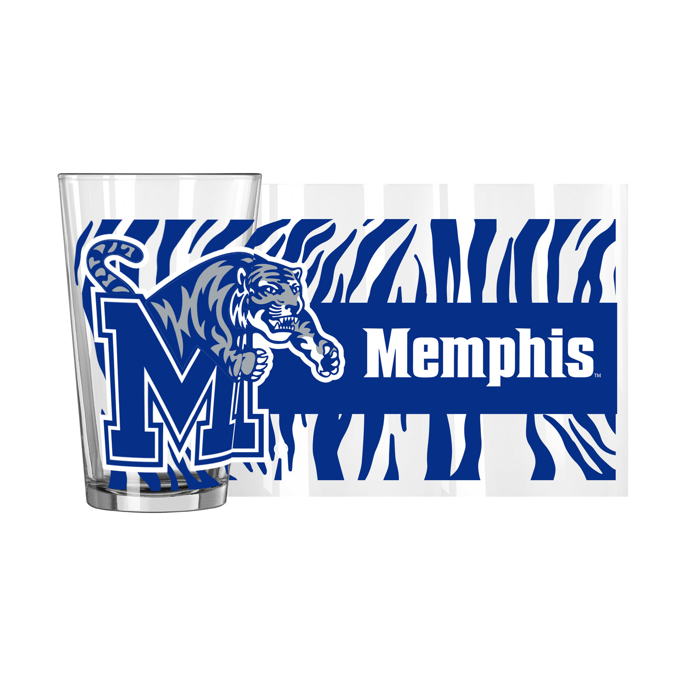 Memphis 16oz Tiger Stripe Pint Glass