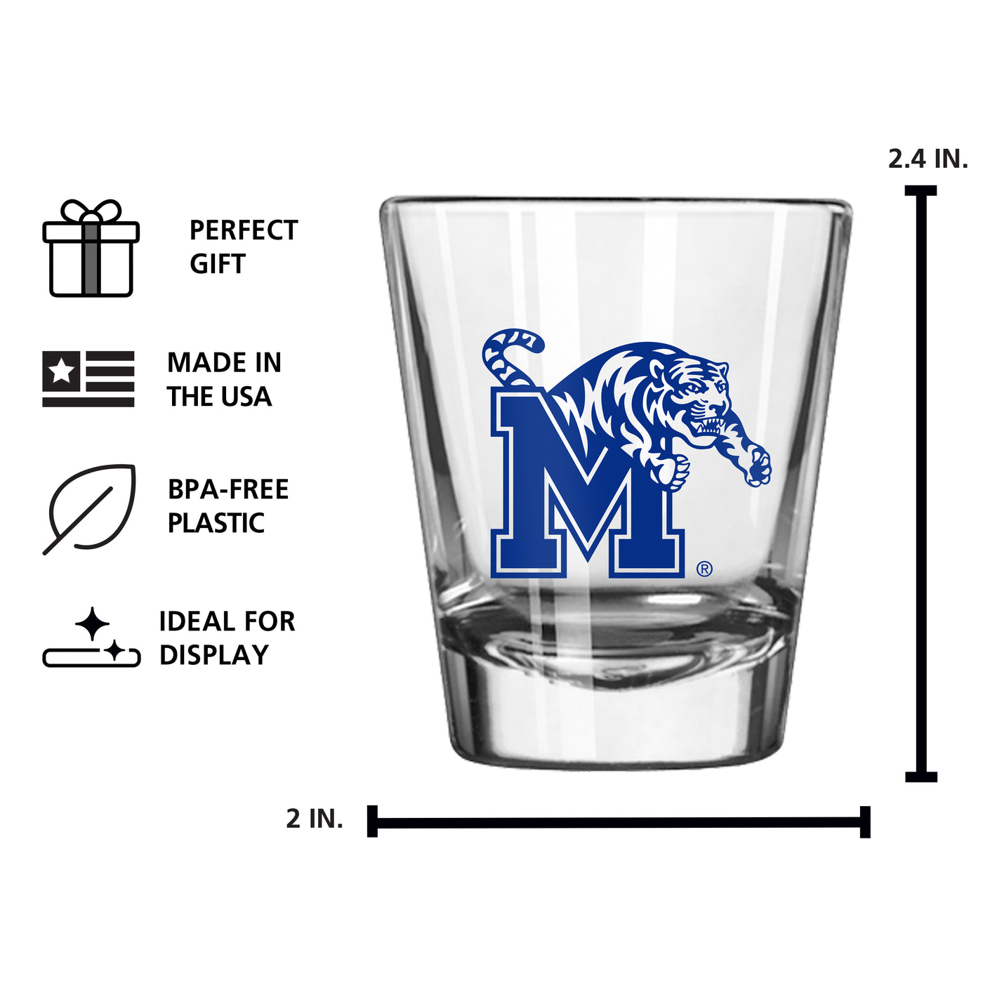 Memphis 2oz Gameday Shot Glass
