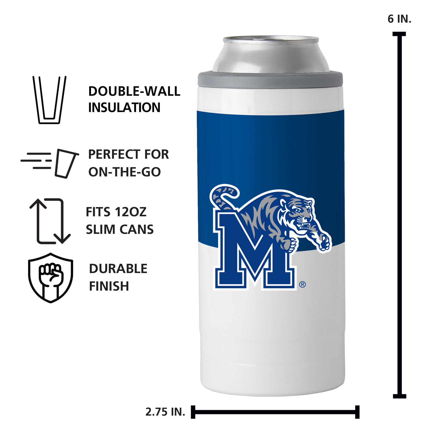Memphis 12oz Colorblock Slim Can Coolie