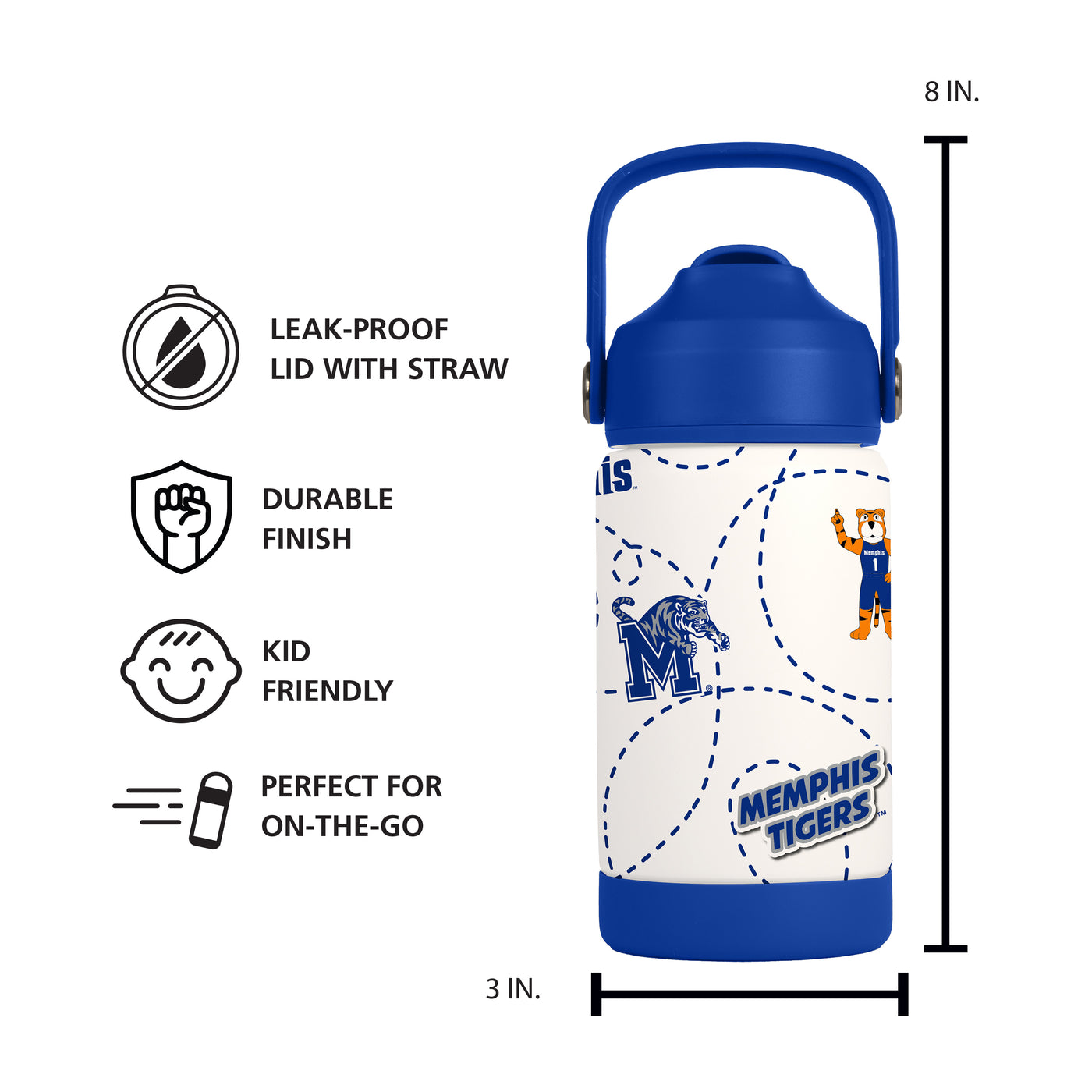 Memphis 12oz Mascot SS Kids Bottle
