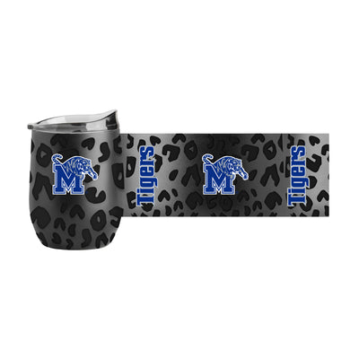 Memphis Leopard 16oz Black Powdercoat Curved Beverage