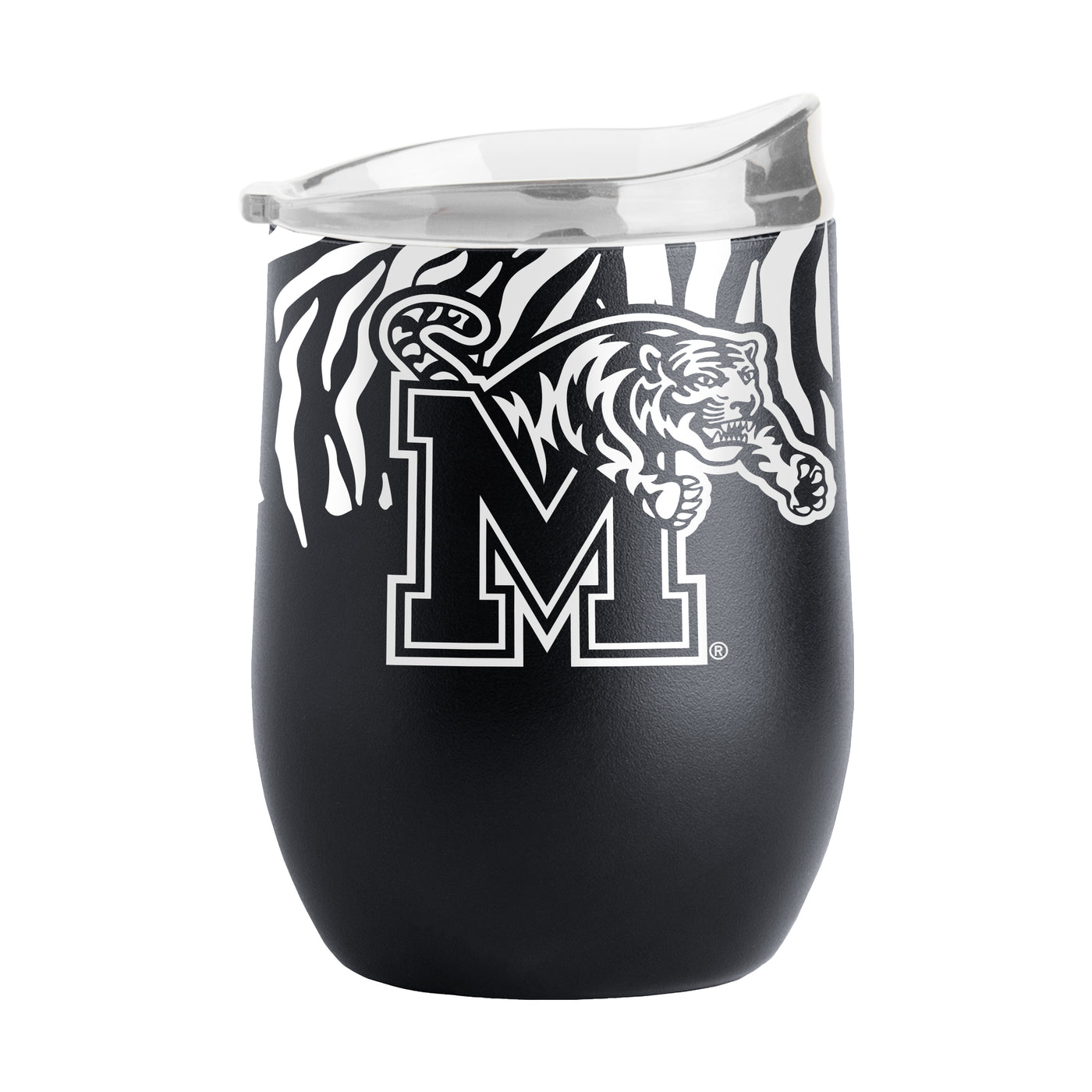 Memphis 16oz Tiger Stripe Black Powder Coat Curved Bev