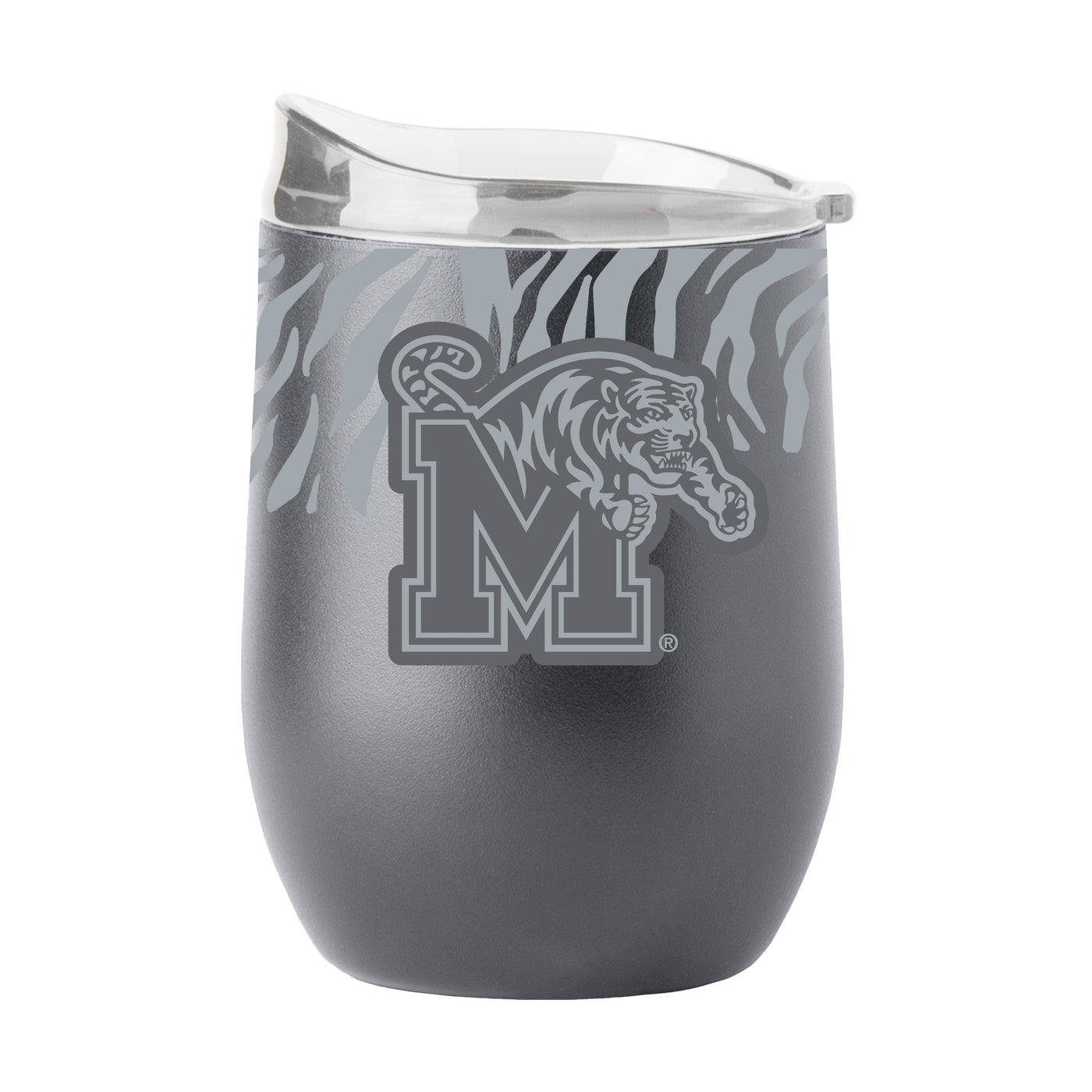 Memphis 16oz Tiger Stripe Charcoal  Powder Coat Curved Bev