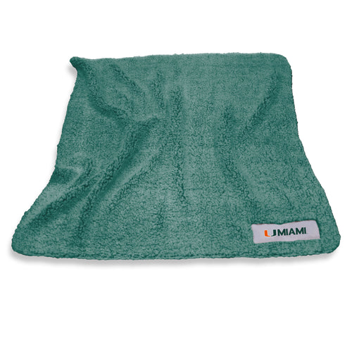 Miami Color Frosty Fleece blanket by Logo Brands featuring vibrant Miami-themed design, soft fleece fabric, and cozy texture.