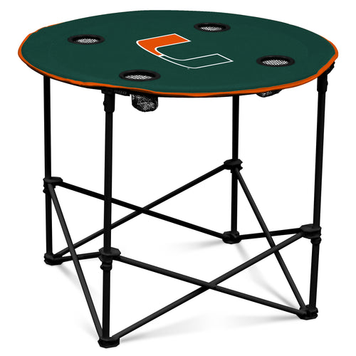 Round Miami furniture table by Logo Brands with a sleek surface and sturdy legs, ideal for casual indoor or outdoor spaces.