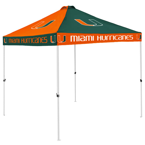 Miami Checkerboard Canopy shelter by Logo Brands featuring a black and white checkerboard pattern and sturdy frame.