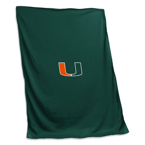 Miami Sweatshirt Blanket by Logo Brands, soft fleece blanket featuring Miami logo design, ideal for cozy comfort.