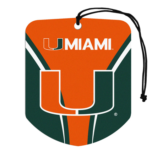 Miami Air Freshener auto 2-pack by Logo Brands, featuring vibrant Miami-themed designs for freshening vehicle interiors.