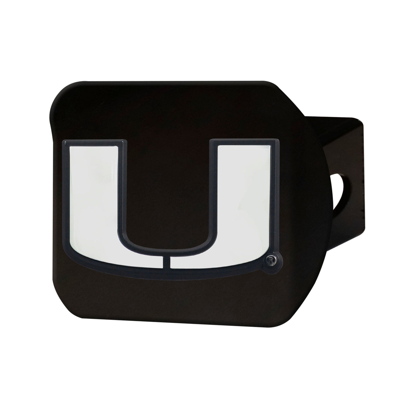University of Miami Chrome on Black Hitch Cover