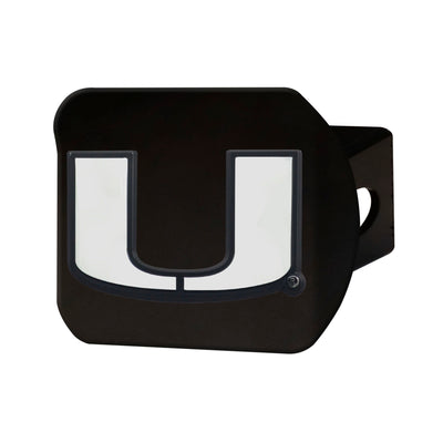 University of Miami Chrome on Black Hitch Cover