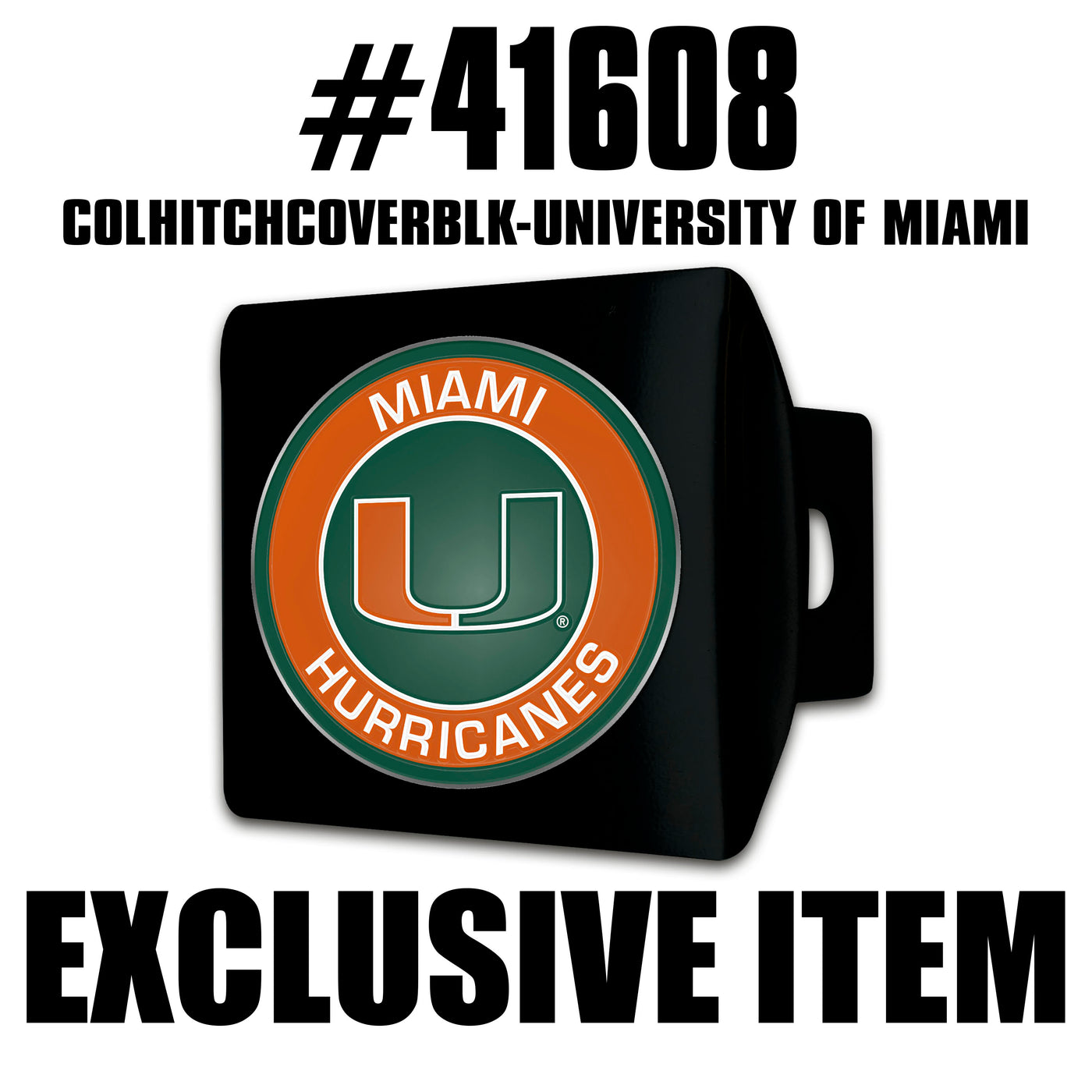 TRINITY University of Miami Color on Black Hitch Cover