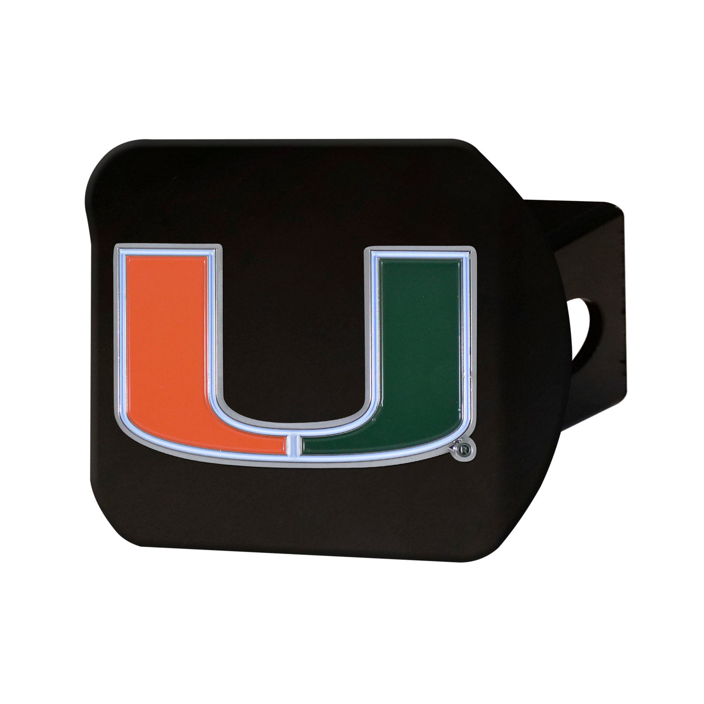 University of Miami Color on Black Hitch Cover