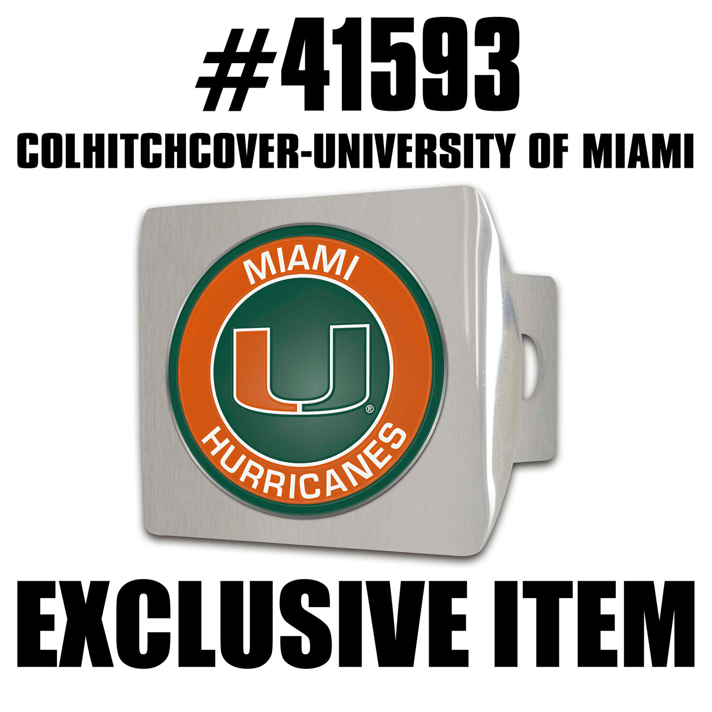 TRINITY University of Miami Color on Chrome Hitch Cover