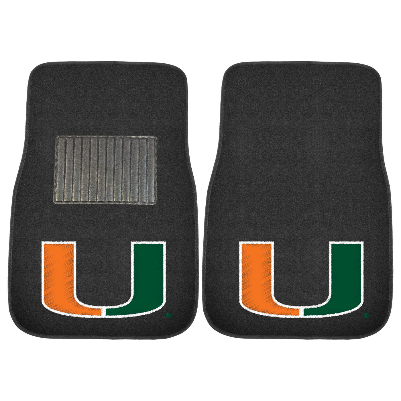 University of Miami 2-pc Embroidered Car Mat Set