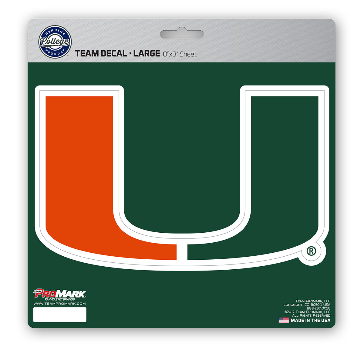 University of Miami Large Decal