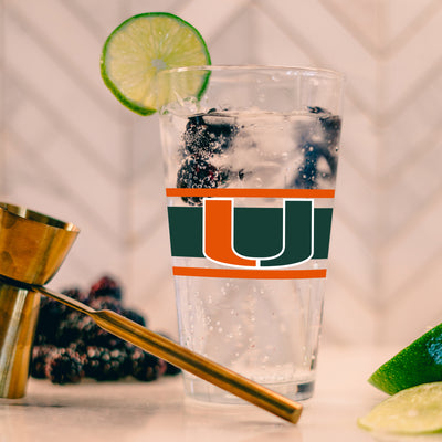 Miami 16oz Stripe Pint Glass