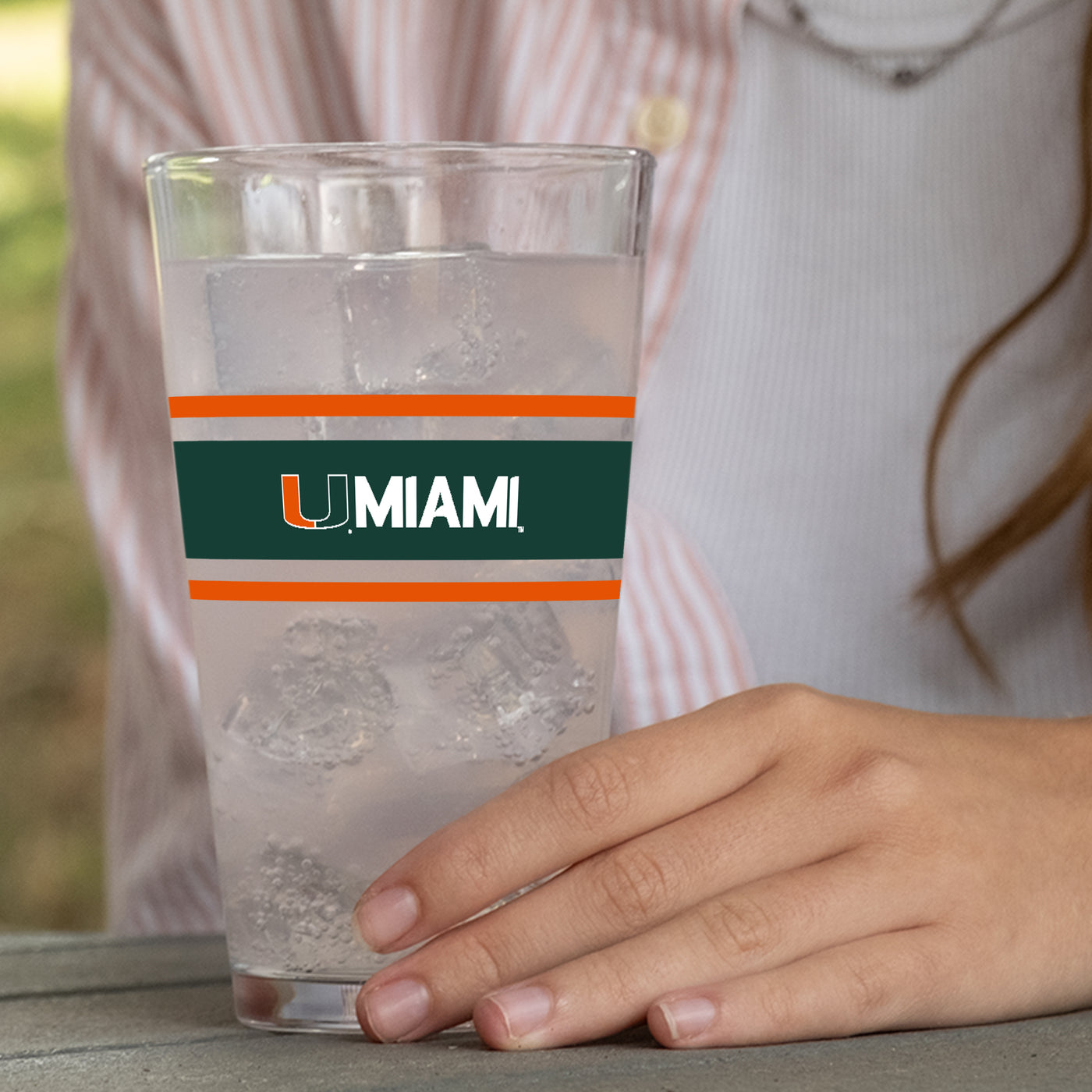 Miami 16oz Stripe Pint Glass
