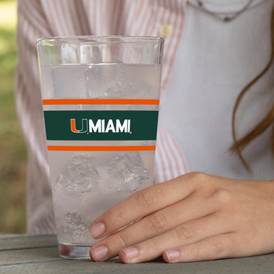 Miami 16oz Stripe Pint Glass