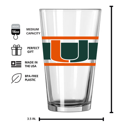 Miami 16oz Stripe Pint Glass
