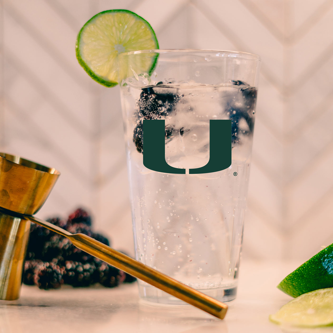 Miami 16oz Gameday Pint Glass
