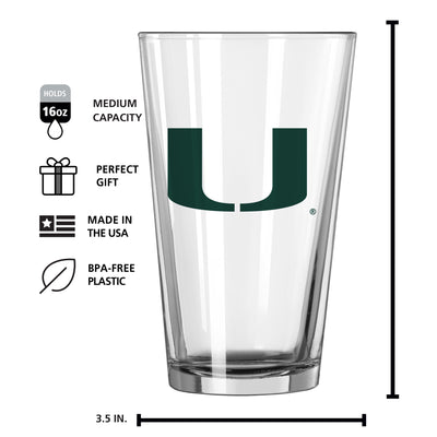Miami 16oz Gameday Pint Glass