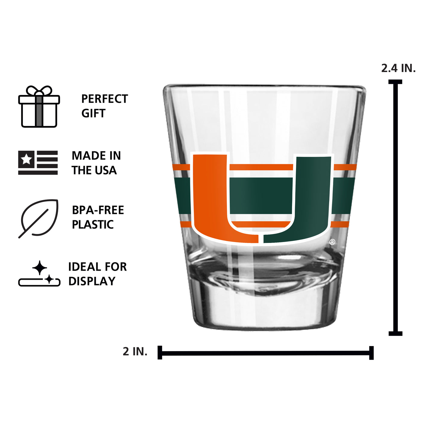 Miami 2oz Stripe Shot Glass