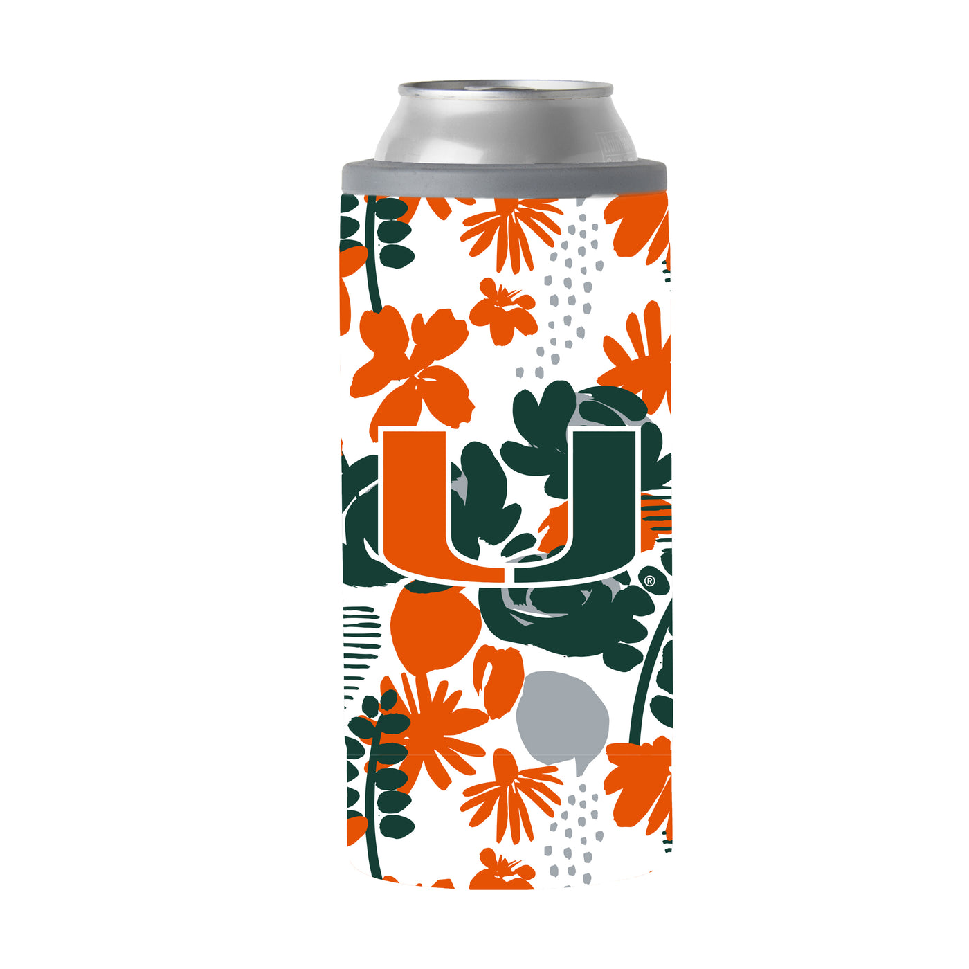 Miami 12oz Floral Slim Can Coolie