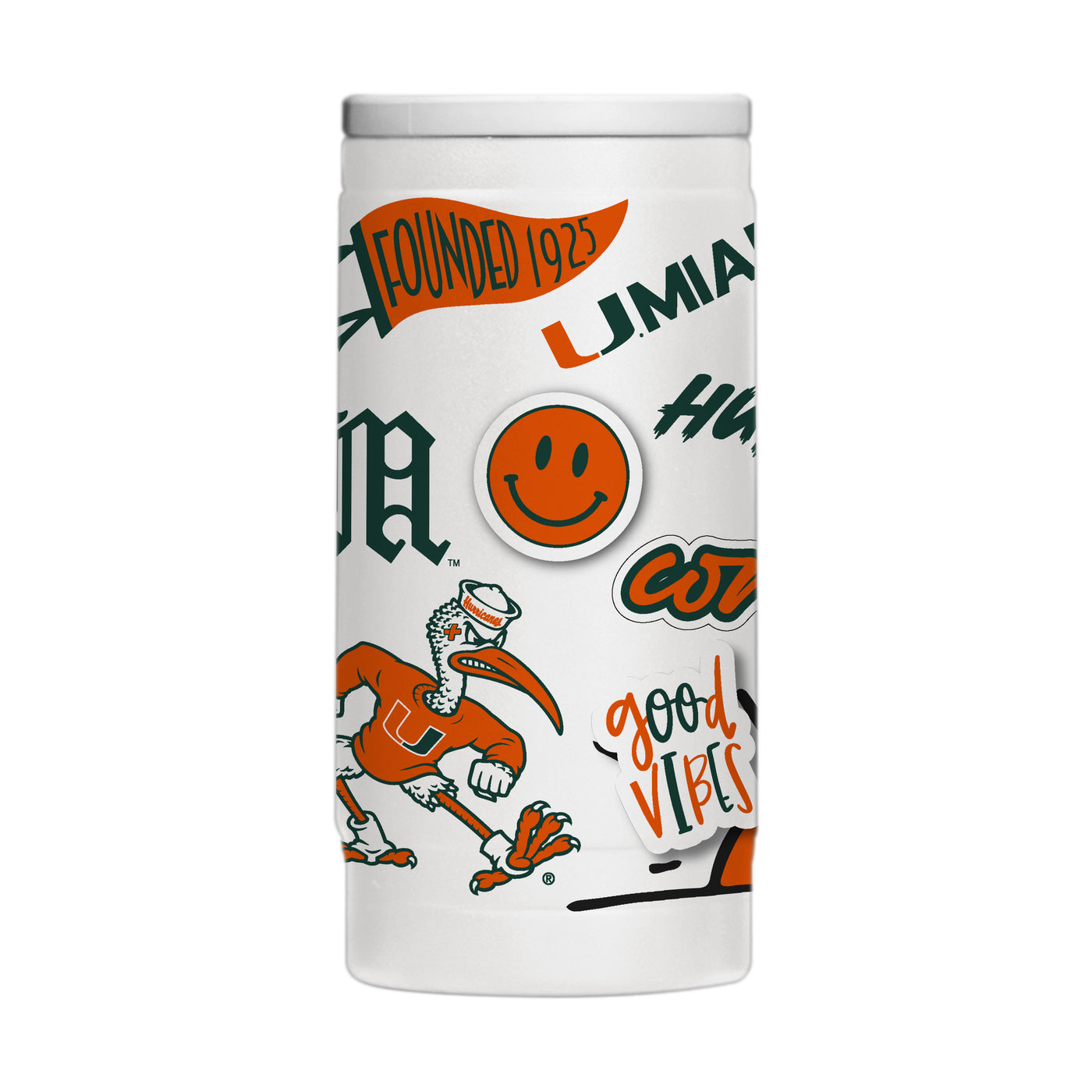 Miami 12oz Native Powder Coat Slim Can Coolie
