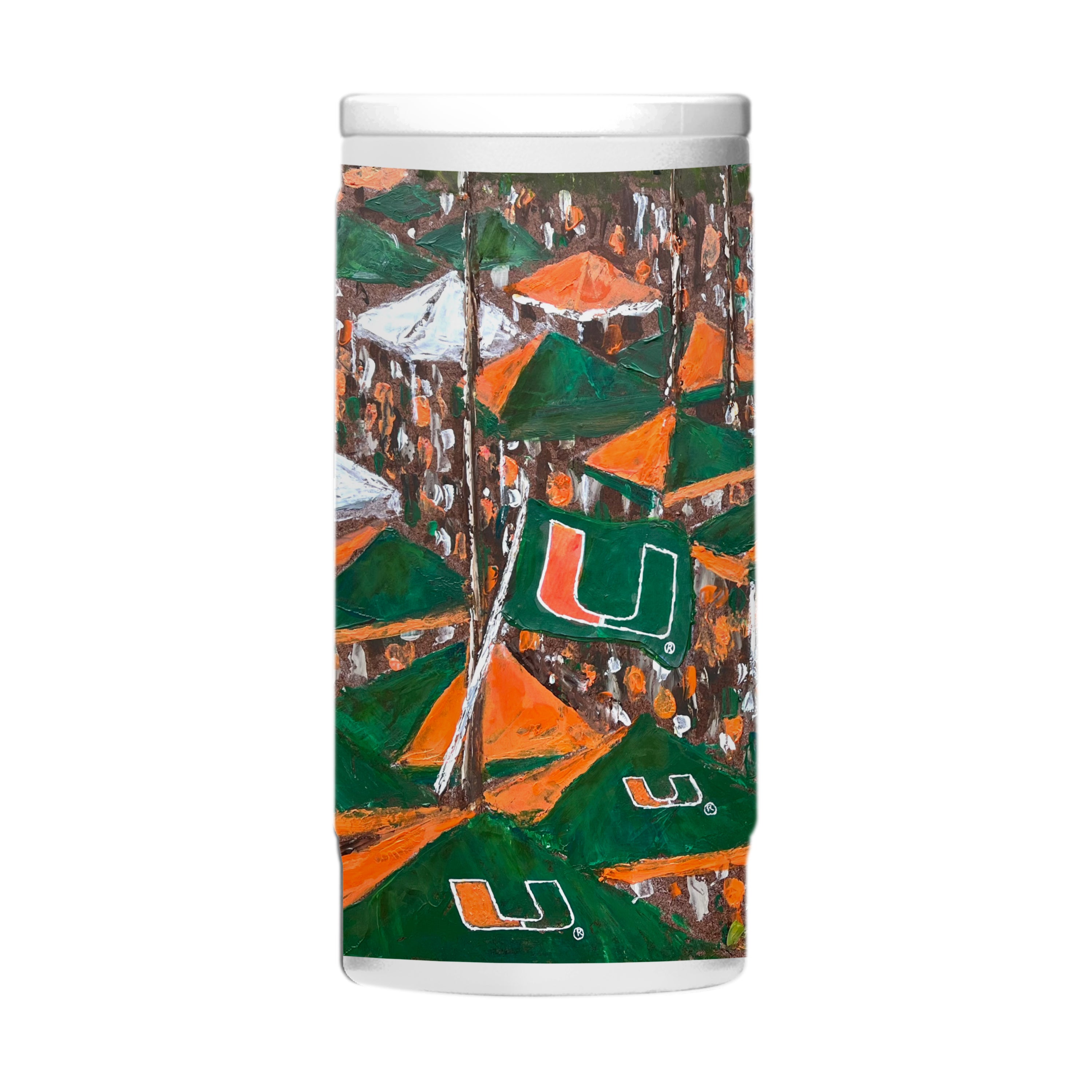 Miami Hurricanes 12oz Collector Powder Coat Slim Can Coolie | Logo Brands